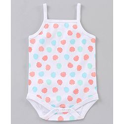 Babyhug Cotton Sleeveless Onesies Polka Dot Print Pack of 3 - Blue Pink White