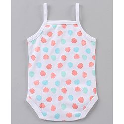 Babyhug Cotton Sleeveless Onesies Polka Dot Print Pack of 3 - Blue Pink White