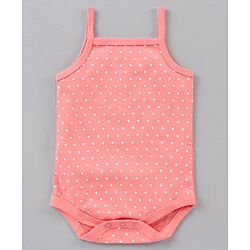 Babyhug Cotton Sleeveless Onesies Polka Dot Print Pack of 3 - Blue Pink White