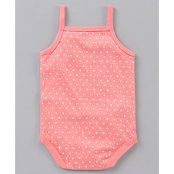 Babyhug Cotton Sleeveless Onesies Polka Dot Print Pack of 3 - Blue Pink White