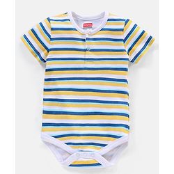 Babyhug 100% Cotton Half Sleeves  Onesies Teddy Print Pack of 5 - Multicolor