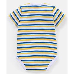 Babyhug 100% Cotton Half Sleeves  Onesies Teddy Print Pack of 5 - Multicolor