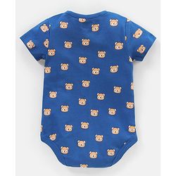 Babyhug 100% Cotton Half Sleeves  Onesies Teddy Print Pack of 5 - Multicolor