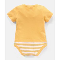 Babyhug 100% Cotton Half Sleeves  Onesies Teddy Print Pack of 5 - Multicolor
