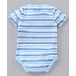 Babyhug 100% Cotton Half Sleeves Onesies Strip & Polka Dot Print Pack of 5 - Blue Yellow Red