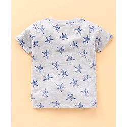Babyhug Half Sleeves T-Shirt & Pyjama Star Print - Grey
