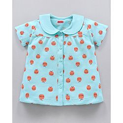 Babyhug Short Sleeves Night Suit Apple Print - Mint