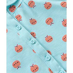 Babyhug Short Sleeves Night Suit Apple Print - Mint