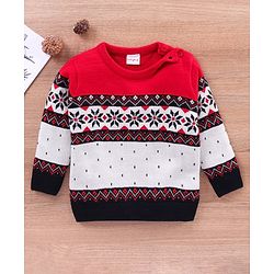 Babyhug Full Sleeves Sweater Placement Design- Multicolor