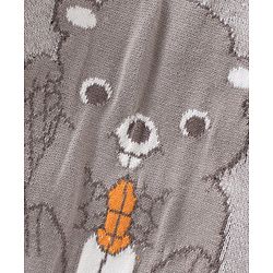 Babyhug Full Sleeves Sweater Squirrel Design - Light Grey