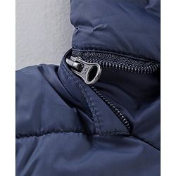 Babyhug Full Sleeves Color Block Hooded Jacket- Navy White Yellow