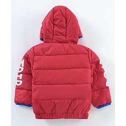 Babyhug Full Sleeves Color Block Hooded Jacket- Yellow Red