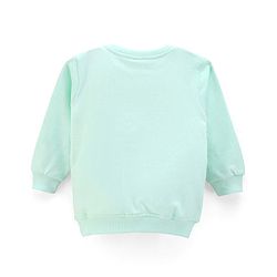 Babyhug Cotton Knit Full Sleeves Sweatshirt Lion Print & Applique - Mint Green