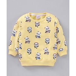 Babyhug Full Sleeves Sweatshirt Panda & Text Print Pack of 2- Multicolor