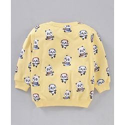 Babyhug Full Sleeves Sweatshirt Panda & Text Print Pack of 2- Multicolor