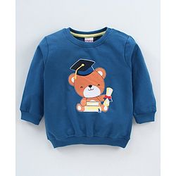 Babyhug Full Sleeves Sweatshirts Bear Print Pack of 2 - Yellow Blue