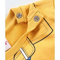 Babyhug Full Sleeves Sweatshirts Bear Print Pack of 2 - Yellow Blue