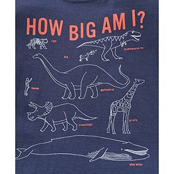 Babyhug Full Sleeves T-Shirt Animal Print - Navy Blue