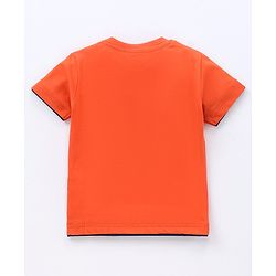 Babyhug Half Sleeves T-Shirt Text Print - Orange