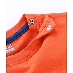 Babyhug Half Sleeves T-Shirt Text Print - Orange