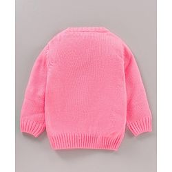 Babyhug Full Sleeves Pullover Sweater Bunny Print - Pink
