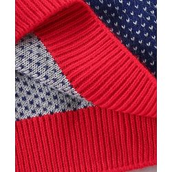 Babyhug Full Sleeves Knit Sweater - Grey Navy