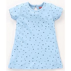 Babyhug Half Sleeves Nighty Star & Whale Print Pack of 2 - Blue