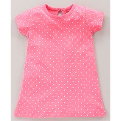 Babyhug Half Sleeves Nighty Kitty Dot & Print Pack of 2 - Peach Pink
