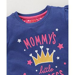Babyhug Half Sleeves Top & Shorts Crown Print - Blue Pink
