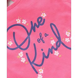 Babyhug Short Sleeves Capri Night Suit Text Print - Pink