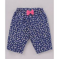 Babyhug Short Sleeves Capri Night Suit Text Print - Pink