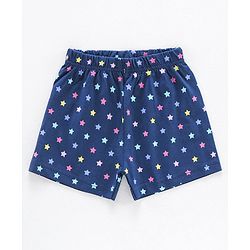 Babyhug Half Sleeves Printed Top & Shorts - Pink Navy