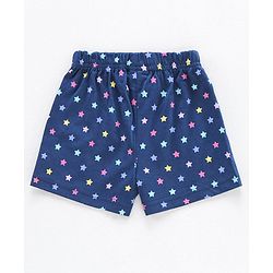 Babyhug Half Sleeves Printed Top & Shorts - Pink Navy