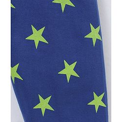 Babyhug Cotton Half Sleeves Night Suit Star and Text Print - Navy Blue
