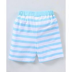 Babyhug Half Sleeves Cotton Shorts Set Shark Printed - Blue
