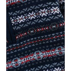 Babyhug  Blend Full Sleeves Hooded Sweater - Blue