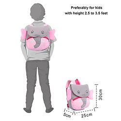 Babyhug Elephant Shaped Soft Toy Bag 11 Inches (Colour & Print May Vary)