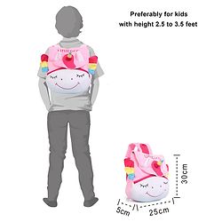Babyhug Unicorn Shaped Soft Toy Bag - 11 Inches