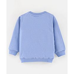 Babyhug Full Sleeves Cotton Knit Sweatshirt With Graphics - Blue