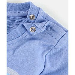 Babyhug Full Sleeves Cotton Knit Sweatshirt With Graphics - Blue