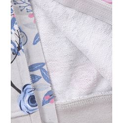 Babyhug Full Sleeves Hooded Sweat Jacket Floral Print - Grey Pink
