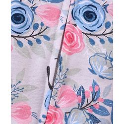 Babyhug Full Sleeves Hooded Sweat Jacket Floral Print - Grey Pink
