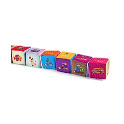 Babyhug 14 pcs Soft Colorful Stacking Cube Set| Alphabets, Numbers, Learning and Educational Brain Development Toy for 3-4 Years Kids| Building Blocks, Stacking and Sorting Gifting Toy| BIS Certified