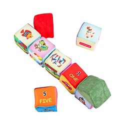 Babyhug 14 pcs Soft Colorful Stacking Cube Set| Alphabets, Numbers, Learning and Educational Brain Development Toy for 3-4 Years Kids| Building Blocks, Stacking and Sorting Gifting Toy| BIS Certified