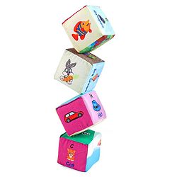 Babyhug 14 pcs Soft Colorful Stacking Cube Set| Alphabets, Numbers, Learning and Educational Brain Development Toy for 3-4 Years Kids| Building Blocks, Stacking and Sorting Gifting Toy| BIS Certified