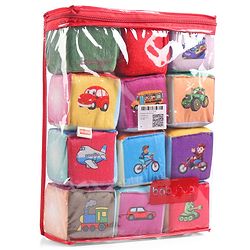 Babyhug 14 pcs Soft Colorful Stacking Cube Set| Alphabets, Numbers, Learning and Educational Brain Development Toy for 3-4 Years Kids| Building Blocks, Stacking and Sorting Gifting Toy| BIS Certified