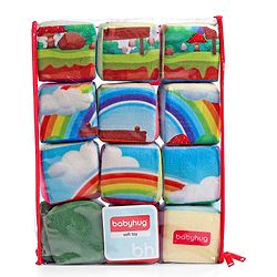 Babyhug 14 pcs Soft Colorful Stacking Cube Set| Alphabets, Numbers, Learning and Educational Brain Development Toy for 3-4 Years Kids| Building Blocks, Stacking and Sorting Gifting Toy| BIS Certified