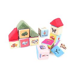 Babyhug 14 pcs Soft Colorful Stacking Cube Set| Alphabets, Numbers, Learning and Educational Brain Development Toy for 3-4 Years Kids| Building Blocks, Stacking and Sorting Gifting Toy| BIS Certified