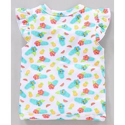 Babyhug 100% Cotton Sleeveless Stripe & Floral Printed Vest Pack Of 3 - Yellow Blue & White