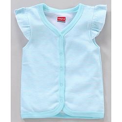 Babyhug 100% Cotton Sleeveless Stripe & Floral Printed Vest Pack Of 3 - Yellow Blue & White
